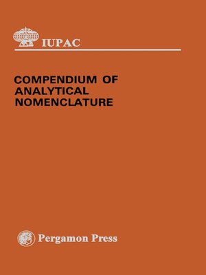 cover image of Compendium of Analytical Nomenclature